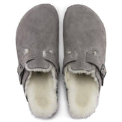 Women's Boston Shearling Clog - Narrow In Stone Coin