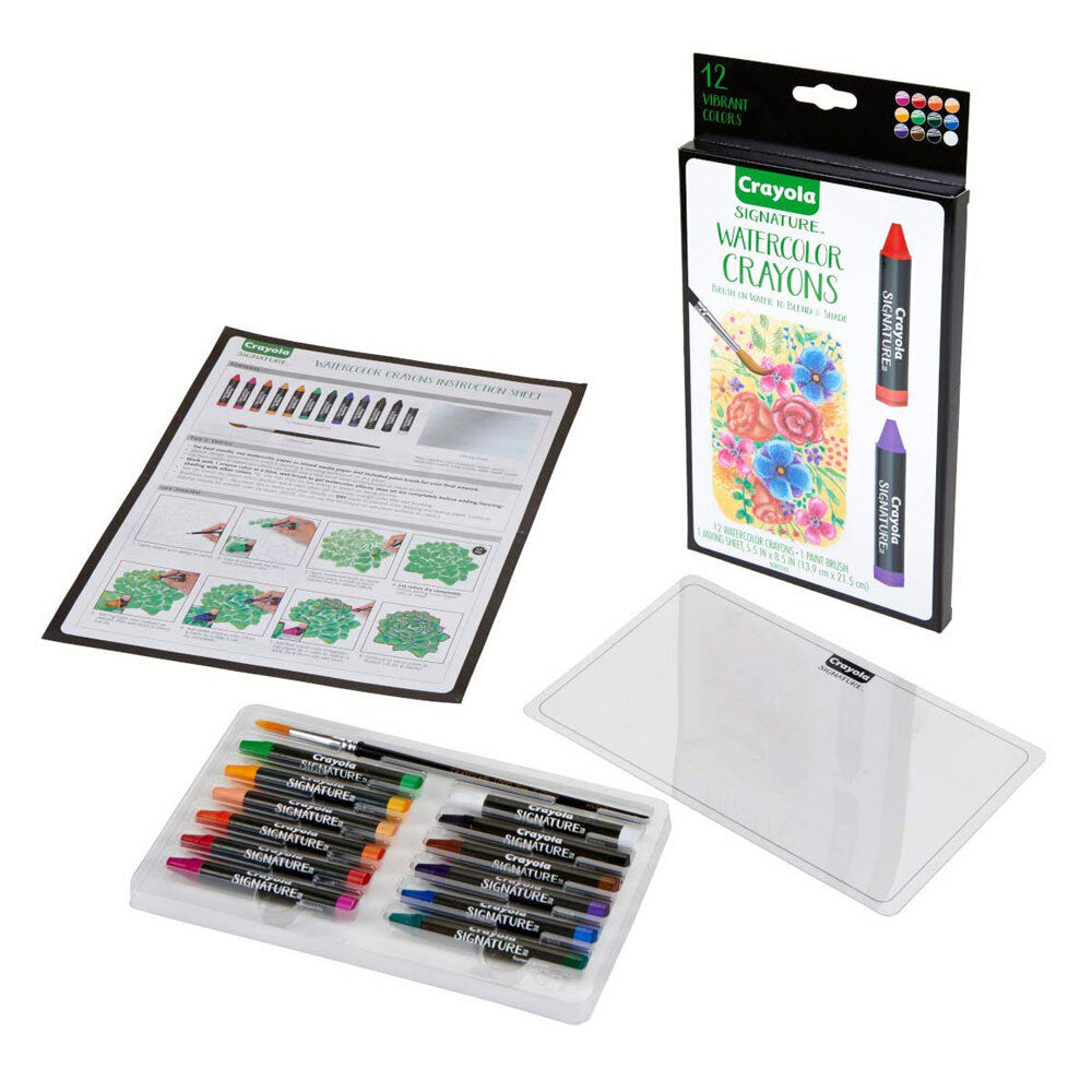 12pc Crayola Signature Non-Toxic Premium Watercolor Crayons For 14+ Teens