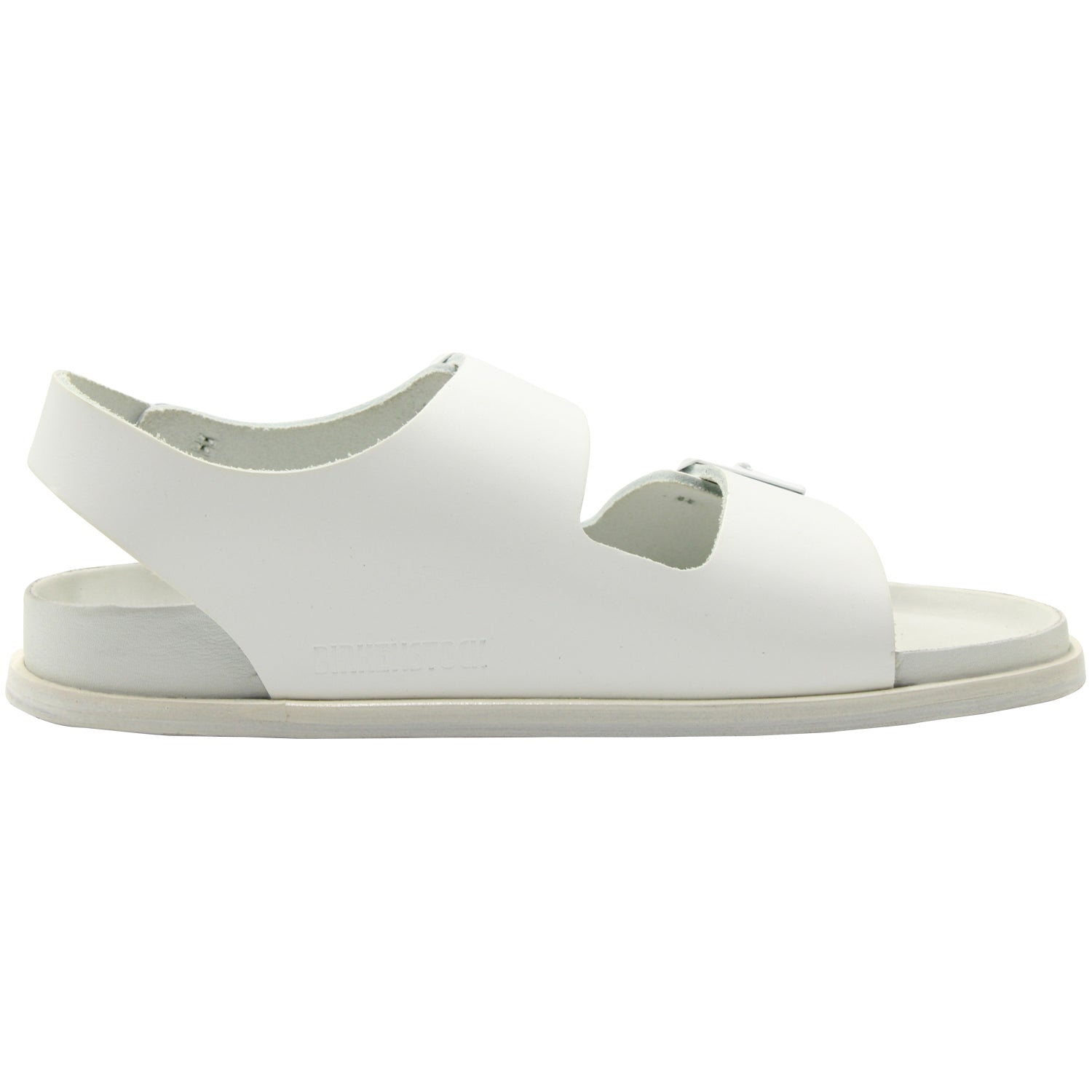 Birkenstock Arizona Double Buckle Slide Sandals in White Leather
