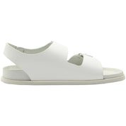 Birkenstock Arizona Double Buckle Slide Sandals in White Leather