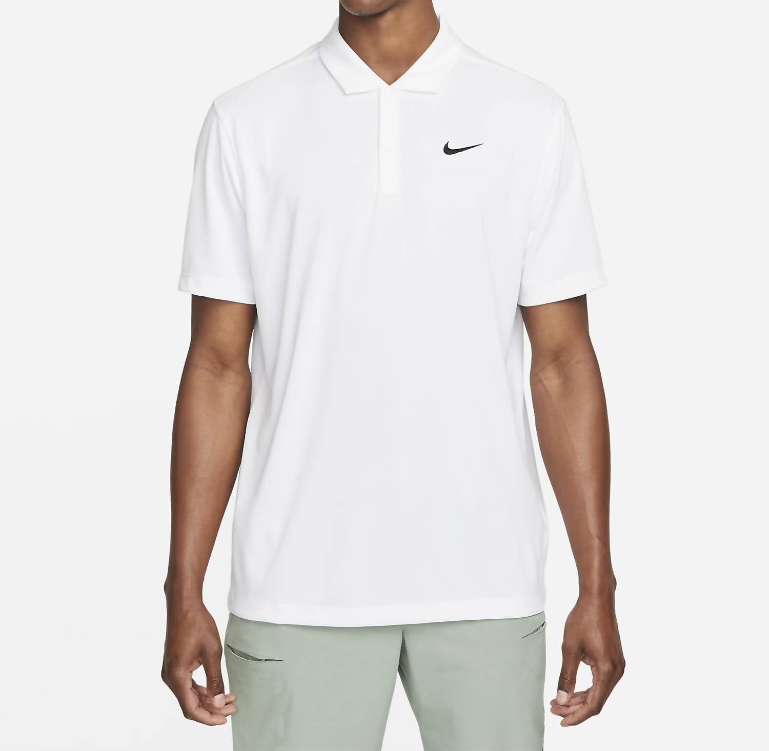 Court Dri Fit Solid Tennis Polo Shirt In White