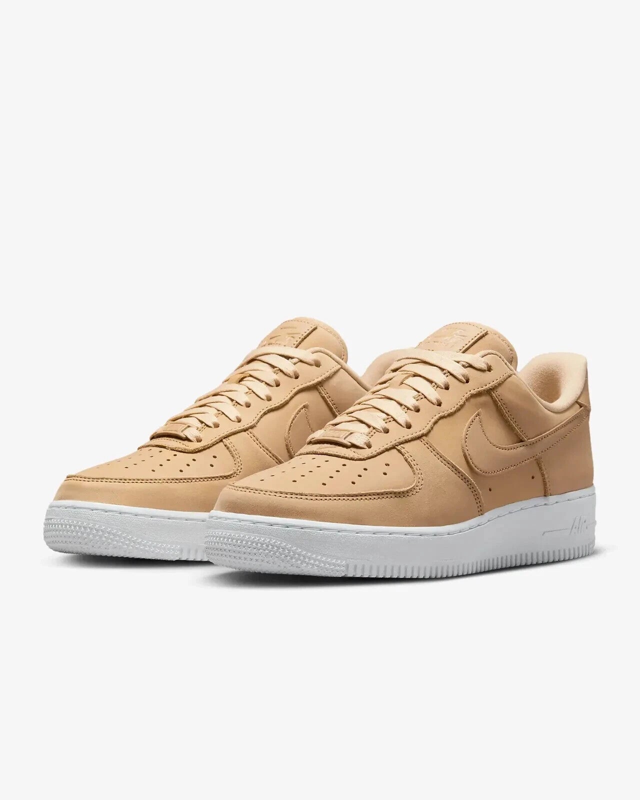 Women's Nike Air Force 1 Premium DR9503-201 Sneaker 5 Tan Leather Shoes GBNC253
