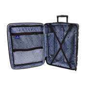 3pc Pierre Cardin 4 Wheel Hard-Shell Suitcase Travel Luggage Set Black