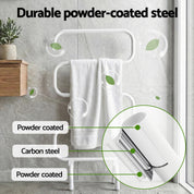 Devanti Heated Towel Rail Freestanding Wall Mounted S-Shape Electric Warmer Rack