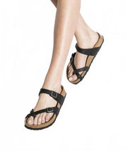Women's Mayari Oiled Leather Sandals In Black