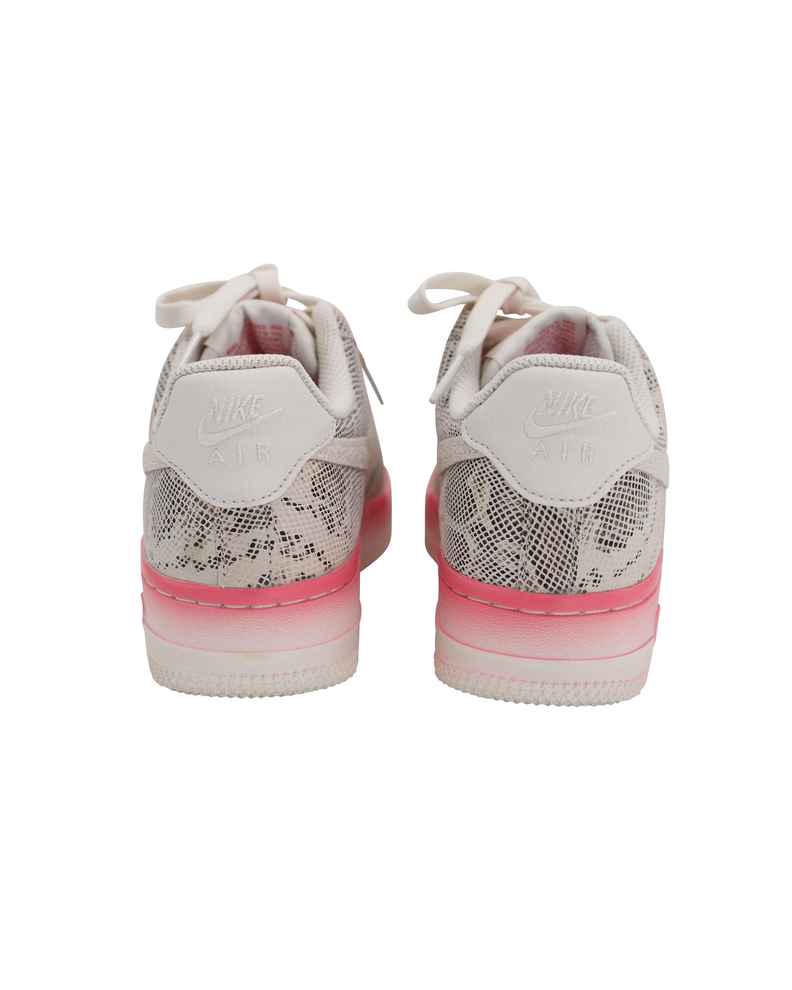 Nike Air Force 1 Low Snakeskin Sneakers in White Leather
