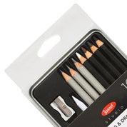 10pc Jasart Studio 2B/6B/8B Graphite Sketching/Drawing Charcoal Pencil Set