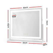80x65cm Embellir Makeup Mirror Hollywood Vanity with LED Light White Frame