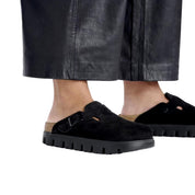 Women's Birkenstock Boston Pap Chunky Black / Black 1028317