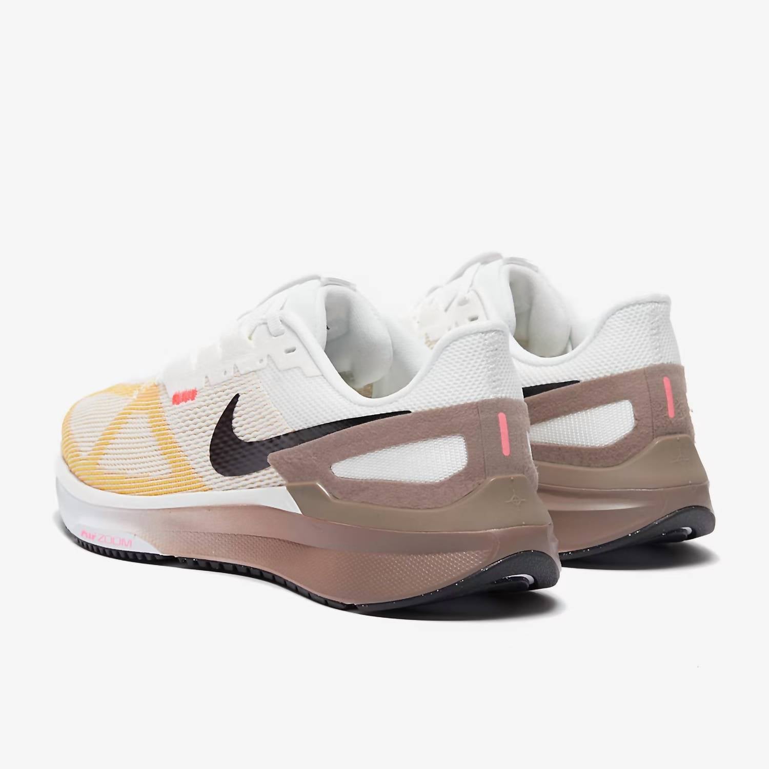 Women's Air Zoom Structure 25 Sneakers In Summit White Black Mink Brown