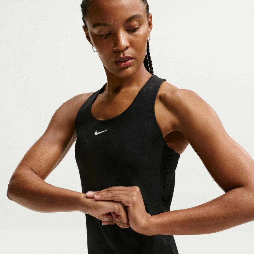 Nike Swoosh Sports Bra Tank Women Black Dri-fit -Support Padded DSGL950