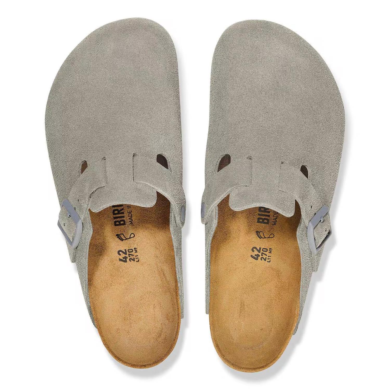 Unisex Boston Clogs In Corduroy Stone Coin