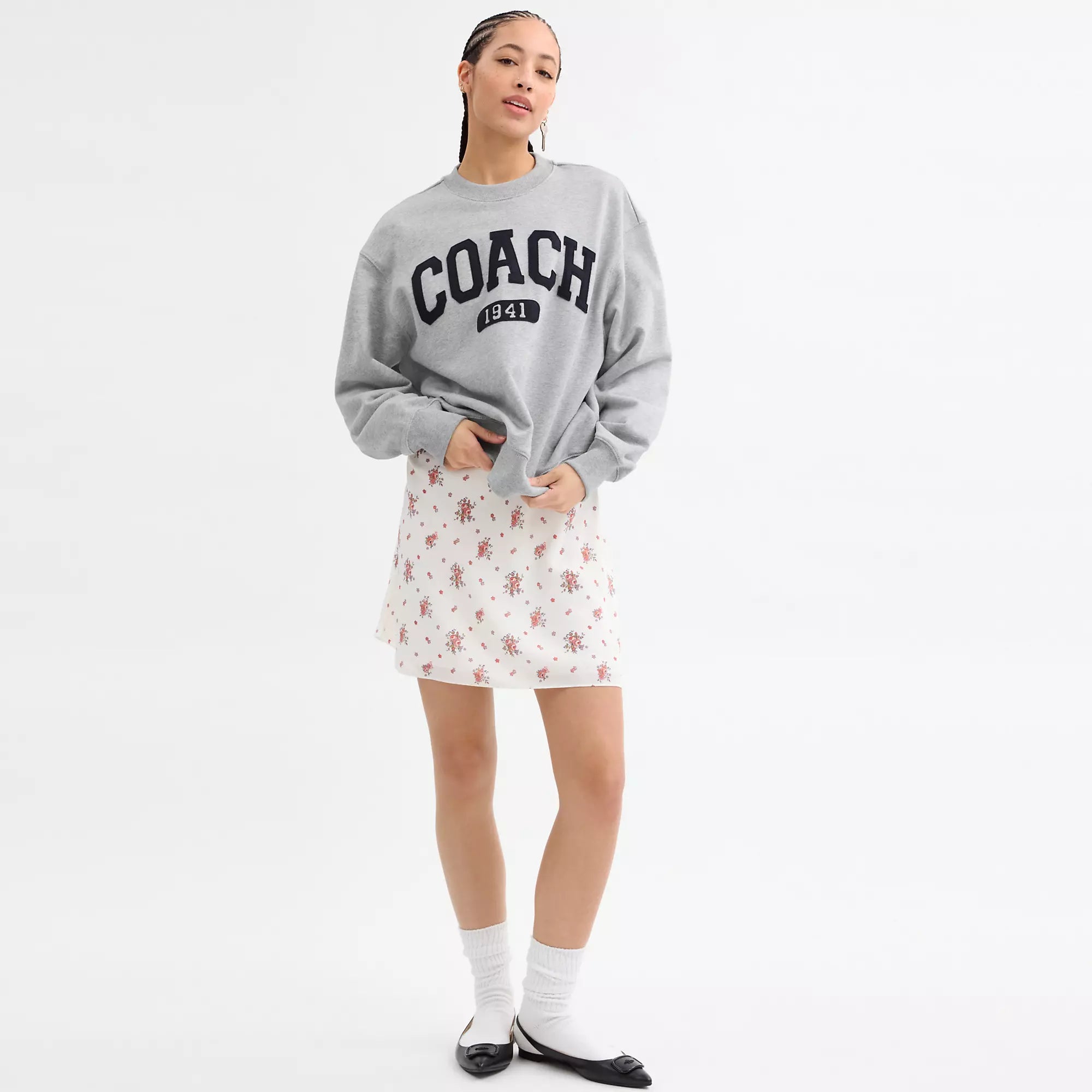 Coach Outlet Sporty Signature Boyfriend Crewneck Sweatshirt