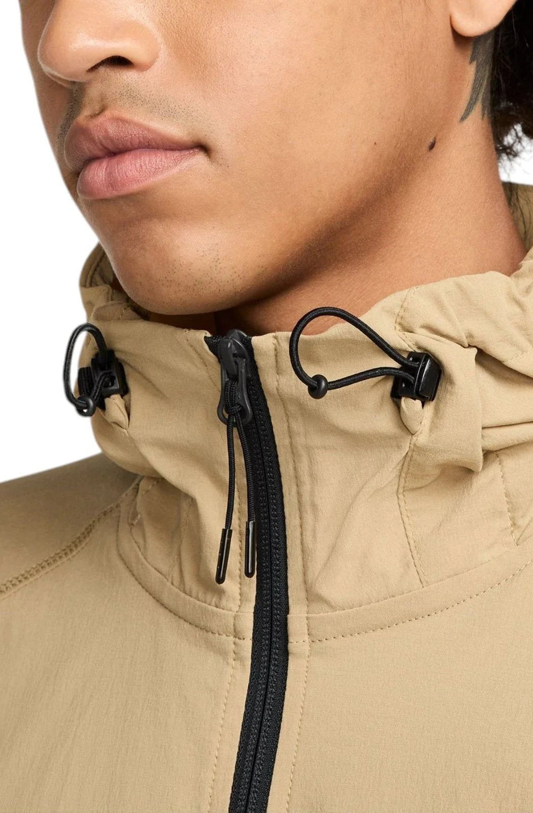 Nike Tech HM7151-297 Jacket Men's Parachute Beige Woven Hooded Full Zip POSH002