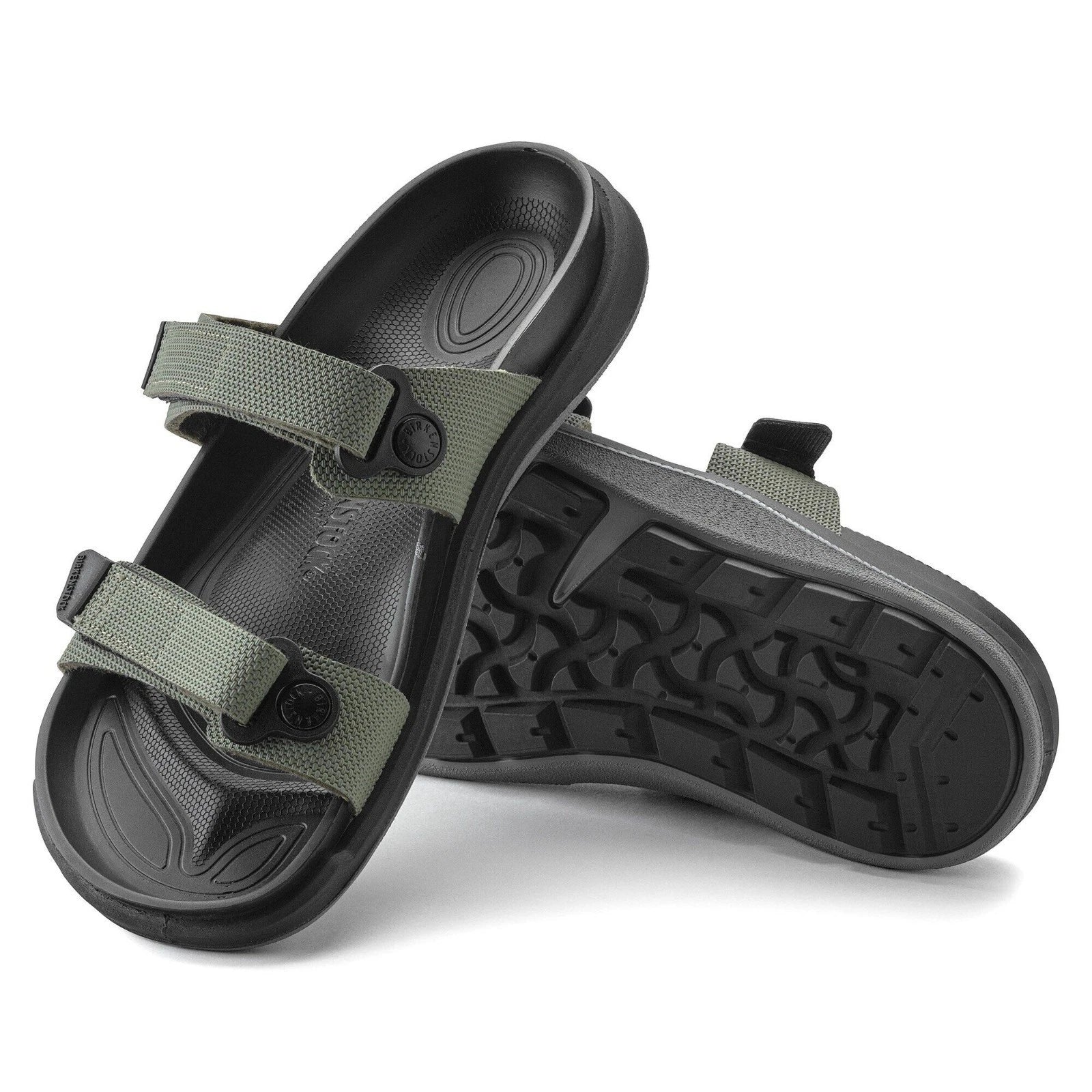 Women's Birkenstock Sahara Sandals Futura Khaki Birko-Flor Slide HTAT351