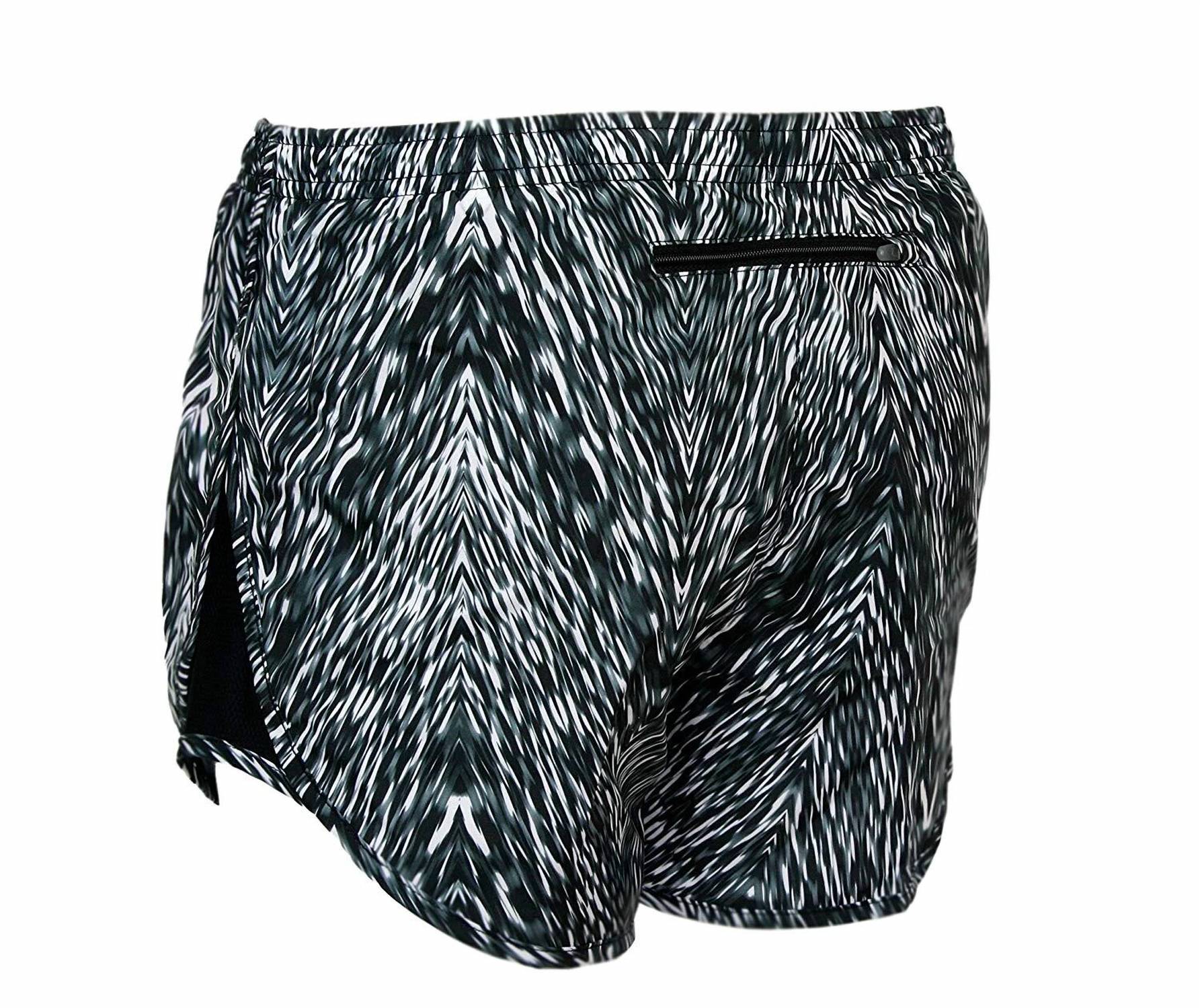 Women's Tempo Printed Dri Fit Track Shorts In Black/white