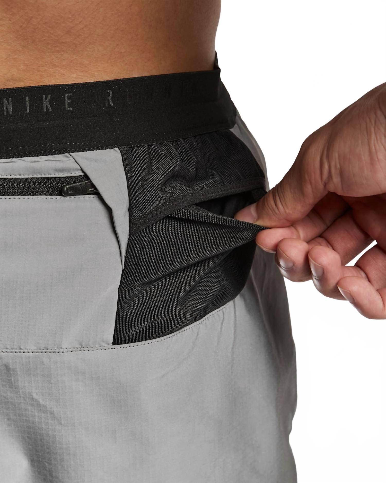2-In-1 Reflective Running Shorts In Grey