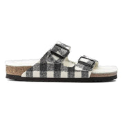 Unisex Arizona Shearling Sandal In White Plaid