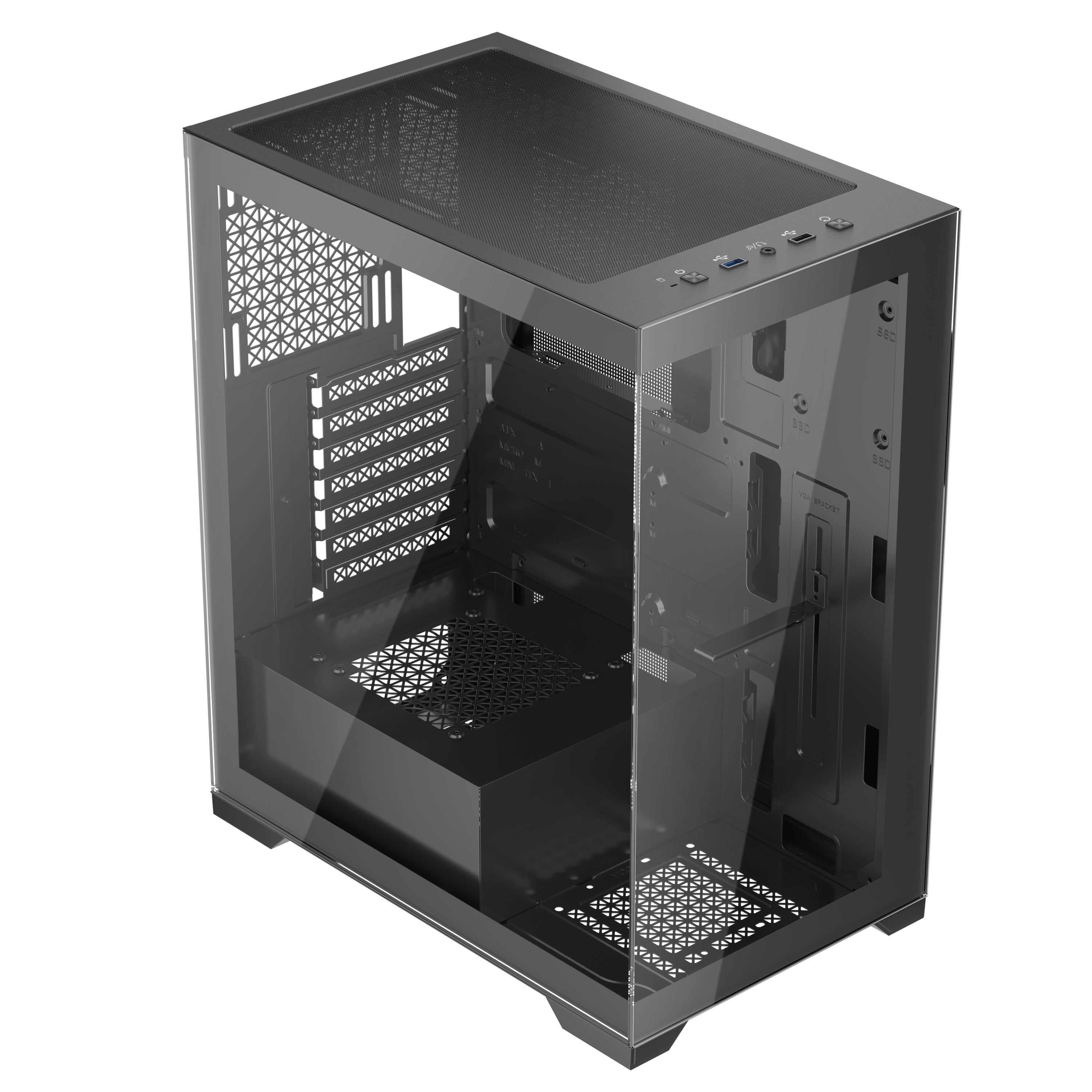 1st Player MI7 ATX M-ATX Mini-ITX PC Gaming Case (Black)