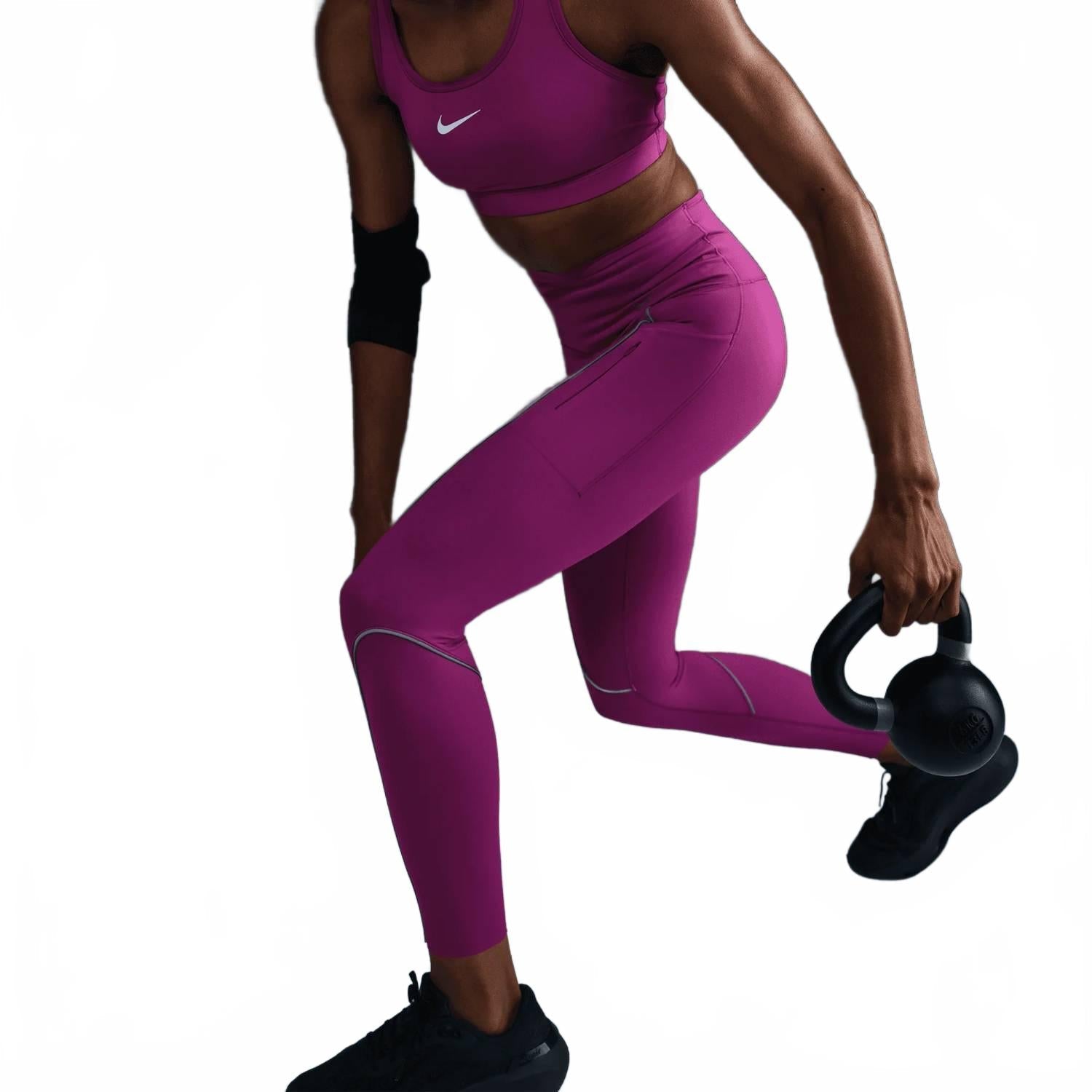 High Waist Pocket Tight In Hot Fuchsia