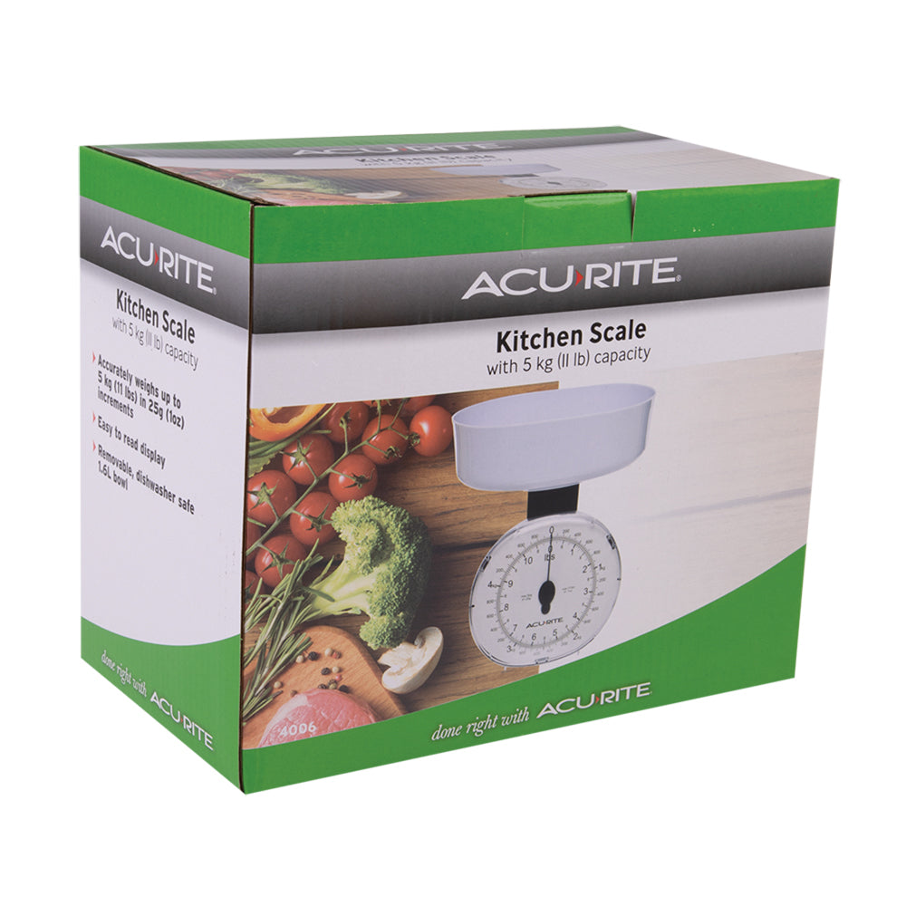 Acurite Kitchen Analogue Scale 25g/5kg White Home Kitchen Cooking Instrument