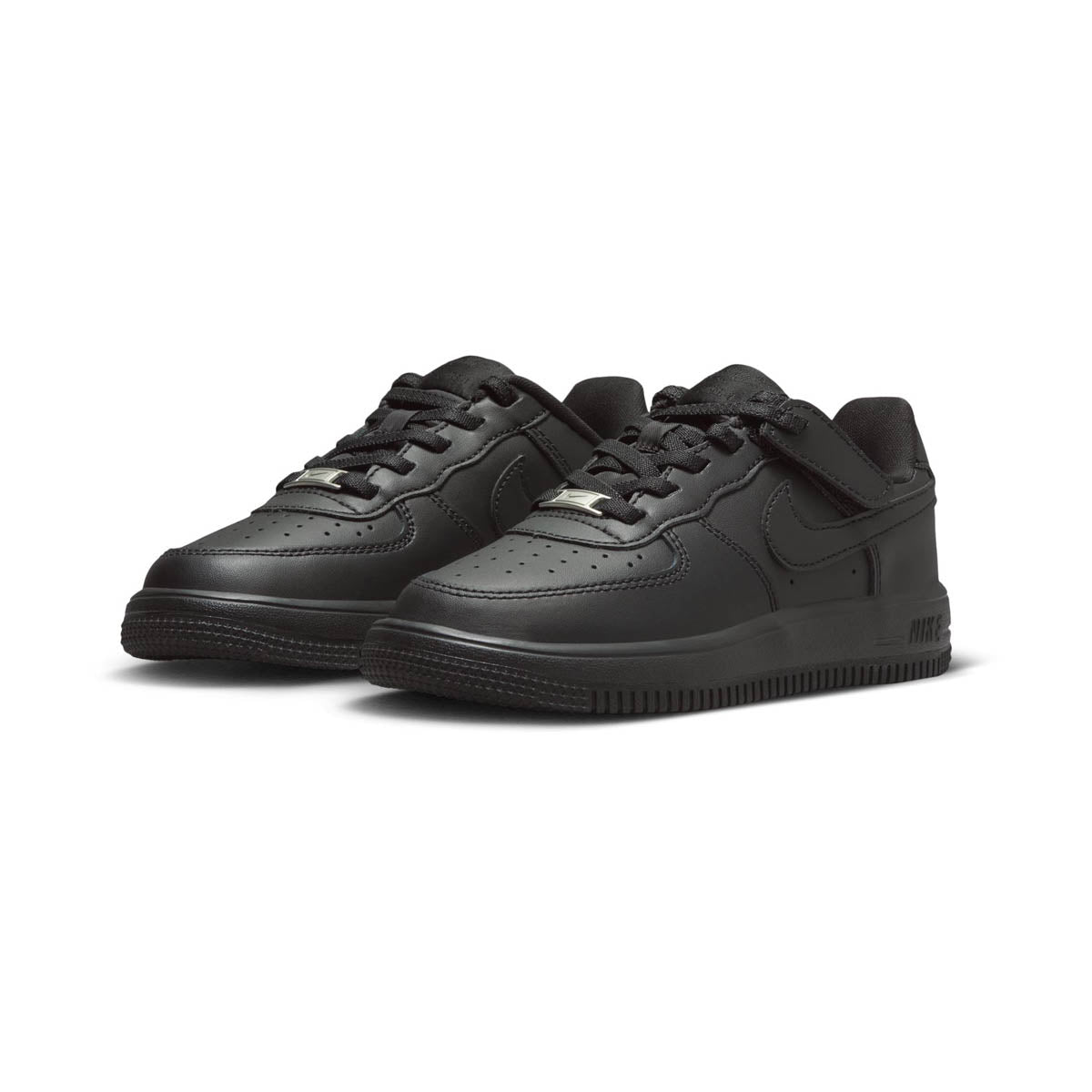 Kids Nike Force 1 Low EasyOn 'Triple Black' Little ' Shoes