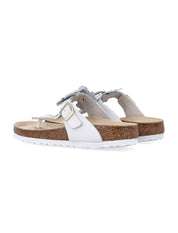 Gizeh Floral Applique Leather Sandals