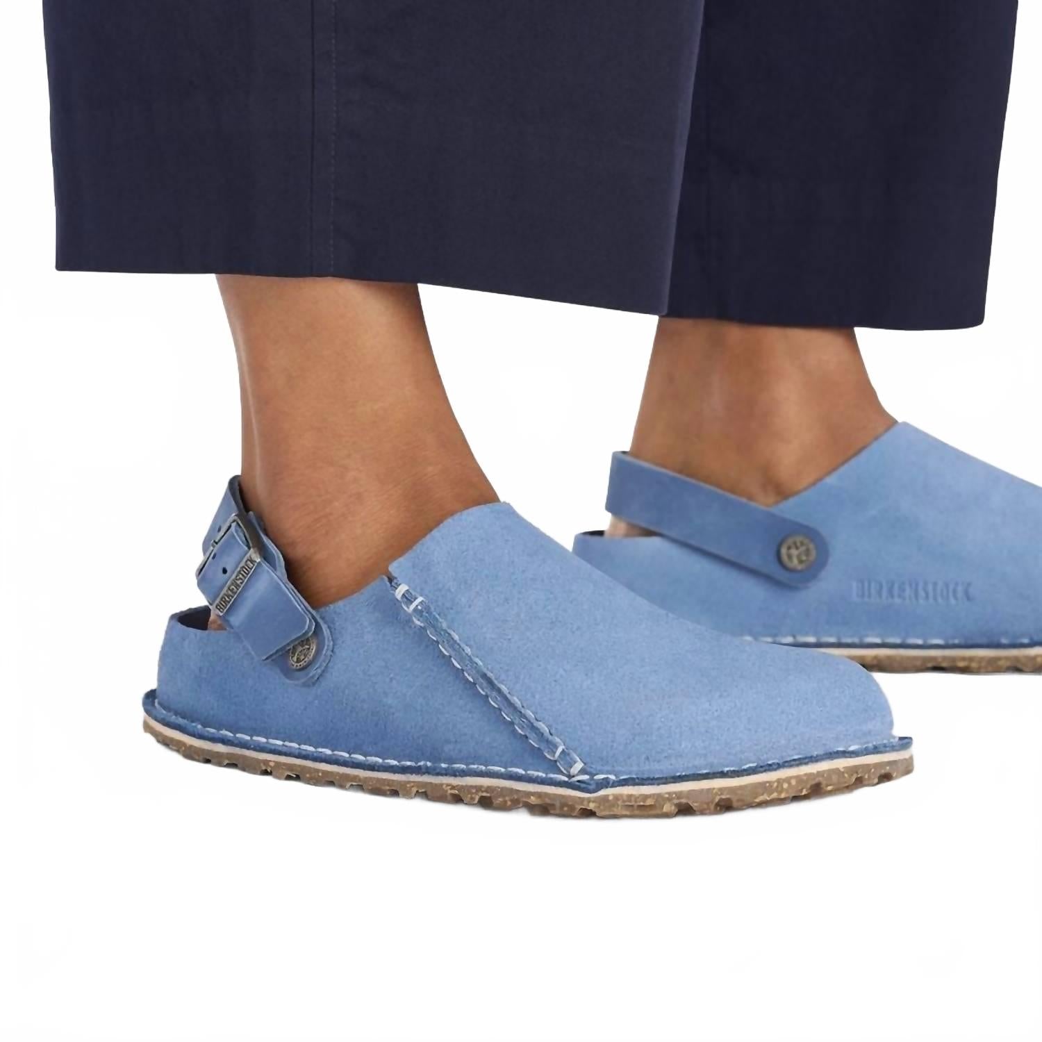 Women's Lutry Premium Suede Leather Slipper In Elemental Blue