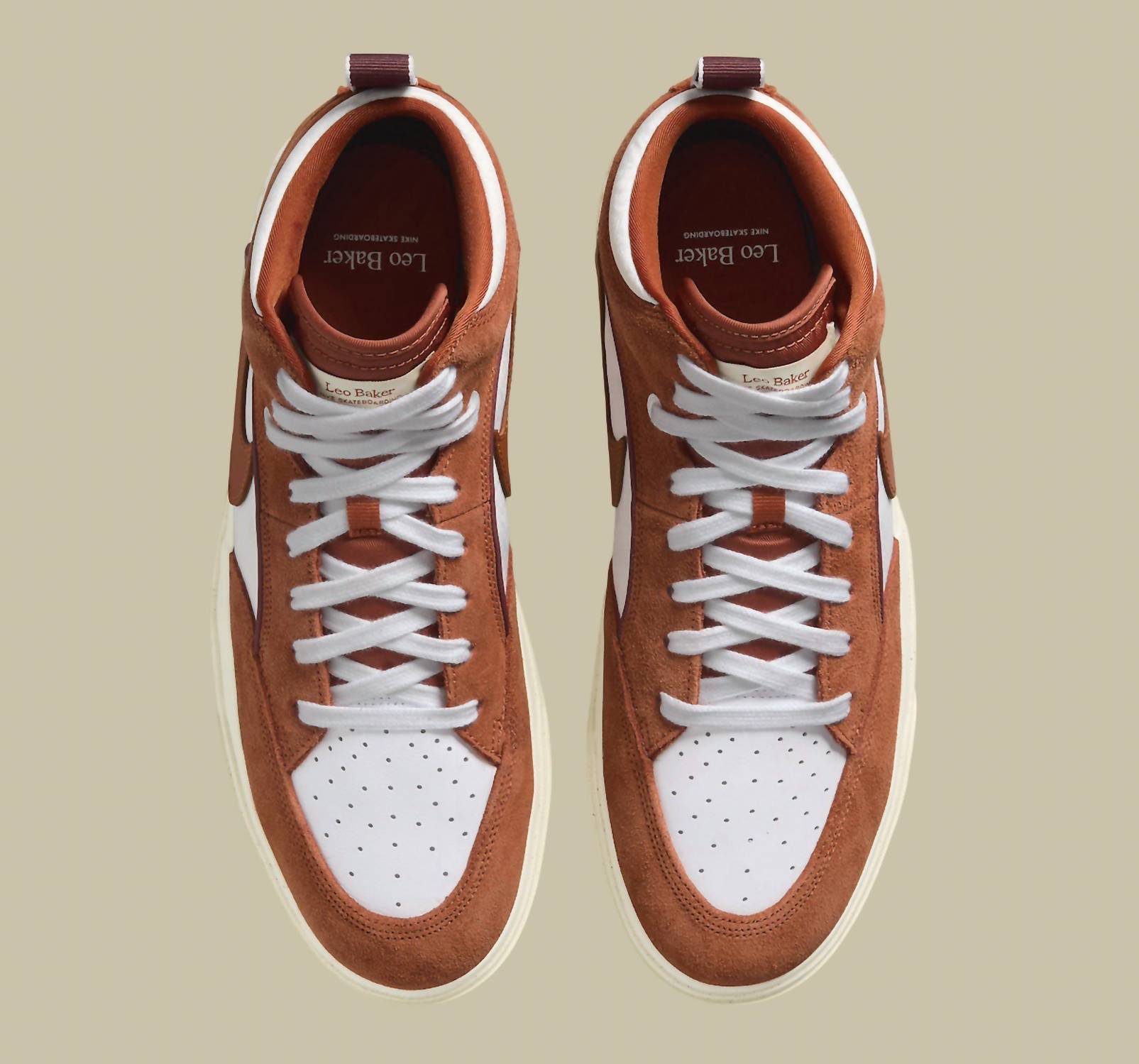 Unisex - Sb React Leo Skate Shoes In Dark Russet/white/dark Pony/dark Russet
