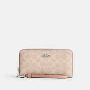 Coach Outlet Long Zip Around Wallet In Signature Canvas