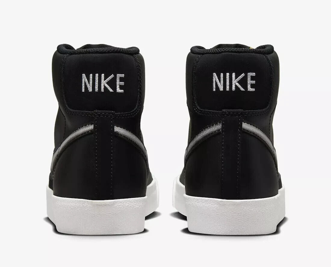 Men's Nike Blazer Mid '77 Vintage FD6924-001 Sneakers Black Leather Lace Up TF757 (Black,11.5)