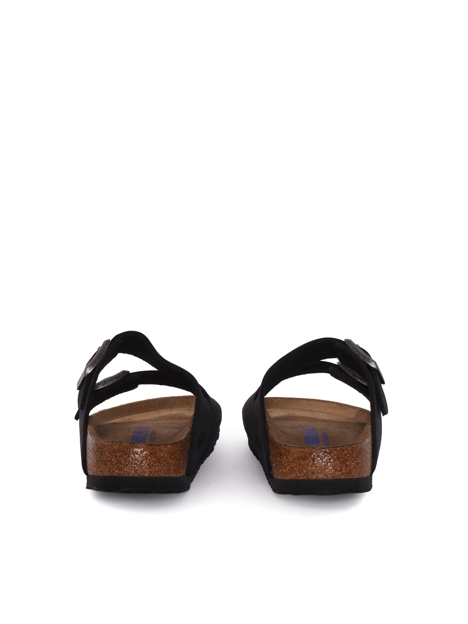 Black Arizona Nubuck Leather Slide Sandal