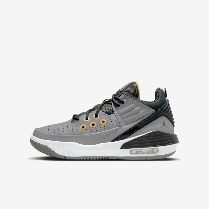 Nike Air Jordan Max Aura 5 DZ4352-007 Sneakers Kids Gray Leather Casual Shoes