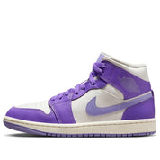 Nike Air Jordan 1 Mid BQ6472-504 Sneakers Womem's Action Grape Lifestyle Shoes