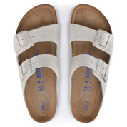 Men's Birkenstock Arizona 1024554-100 Sandal US 7-7.5 White Suede Slip-On ZPO336 (White,7-7.5)