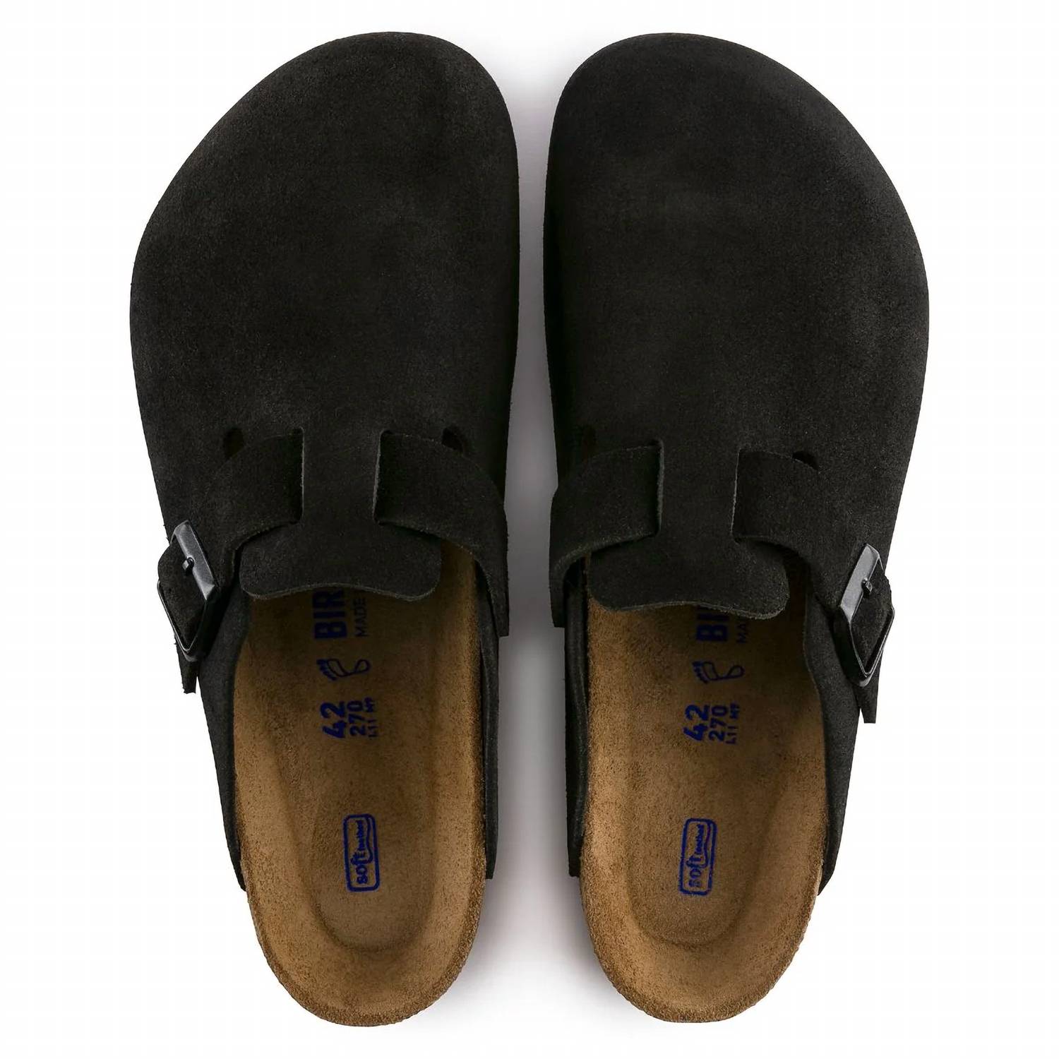 Women's Boston Soft Footbed Suede Clog In Black