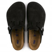 Women's Boston Soft Footbed Suede Clog In Black