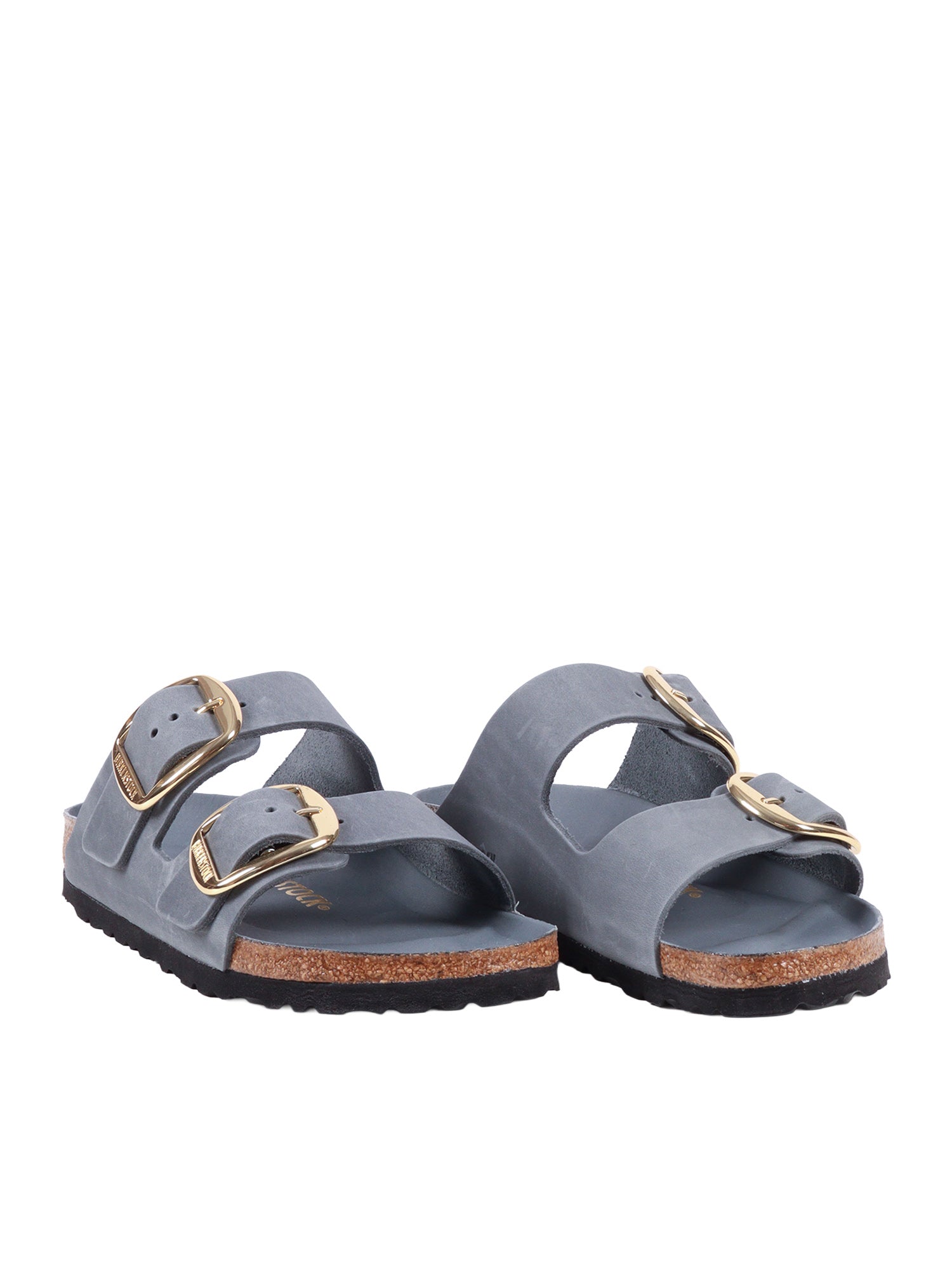 Grey Arizona Oiled Leather Slide Sandal