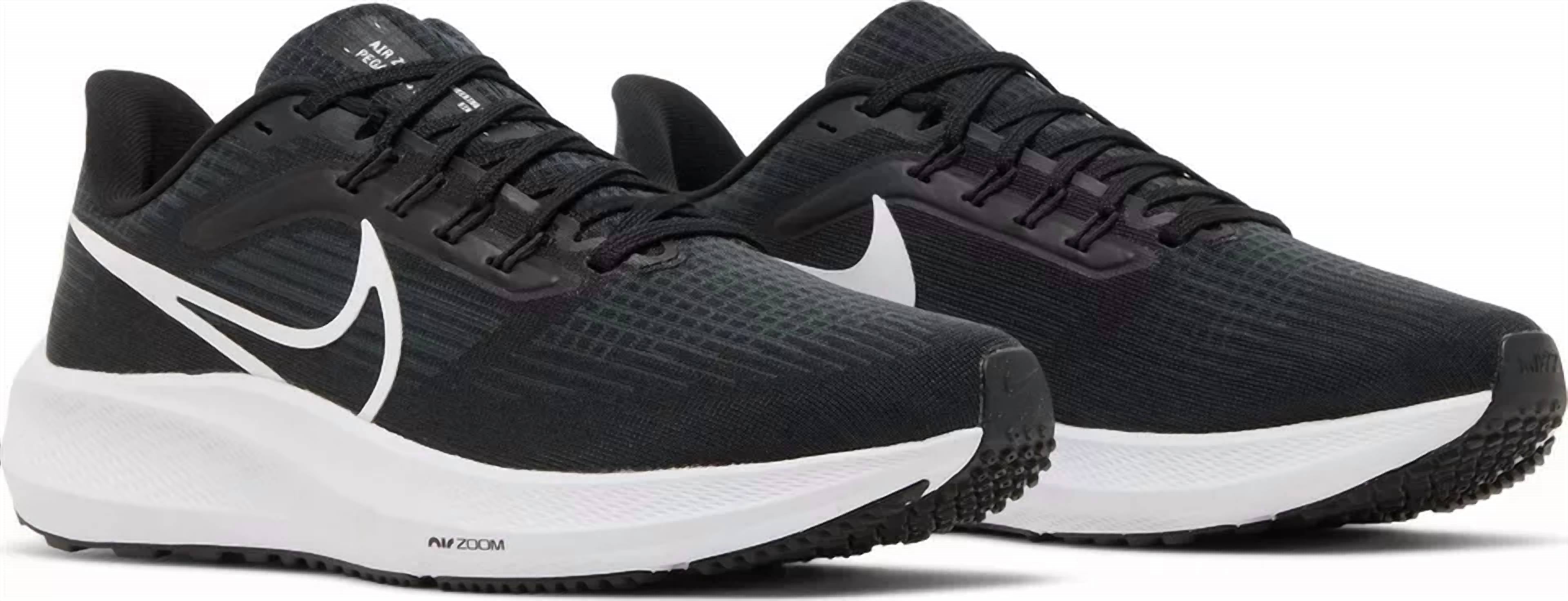 Women's Air Zoom Pegasus 39 Sneaker In Black/white/dark Smoke Grey