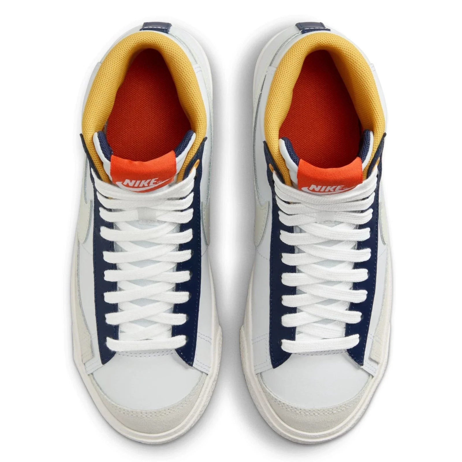 Youth Nike Blazer Mid ' FN6966- White Midnight Navy Grade School Shoes HTAT2