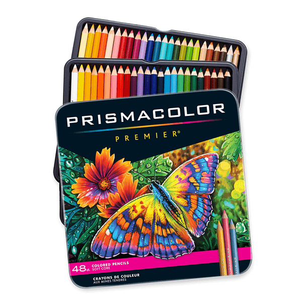 48 Prismacolor Premier Colour Pencils Tin Soft Core Artist