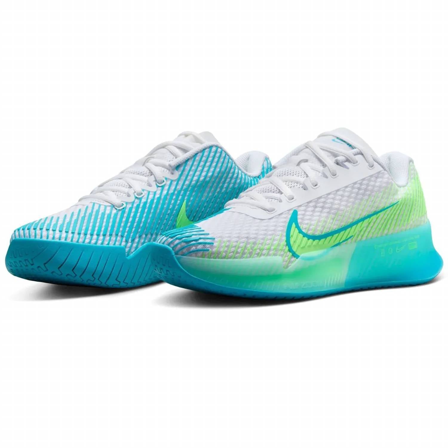 Women's Zoom Vapor 11 Shoes In White/teal/lime