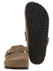 Classic Suede Sabot with Adjustable Buckle