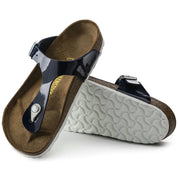 Women's Gizeh Birko Flor Sandal In Dress Blues Patent Navy