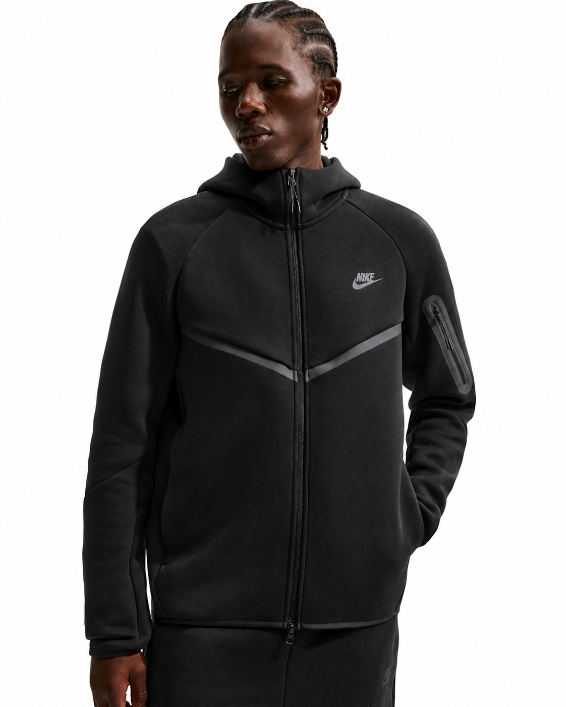 Men's Nike Tech Fleece Windrunner Full-Zip Jacket Black/Black HV0949-010