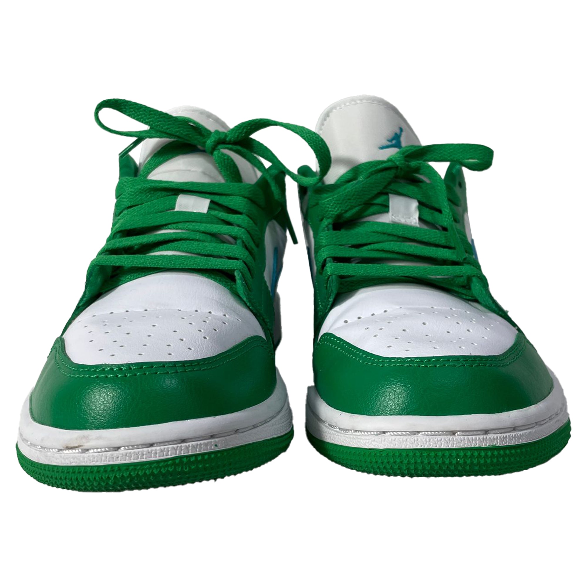 Nike Jordan 1 Low Lucky Green/Aquatone Sneakers in Green Leather
