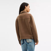 Coach Outlet Zip Front Wool Jacket