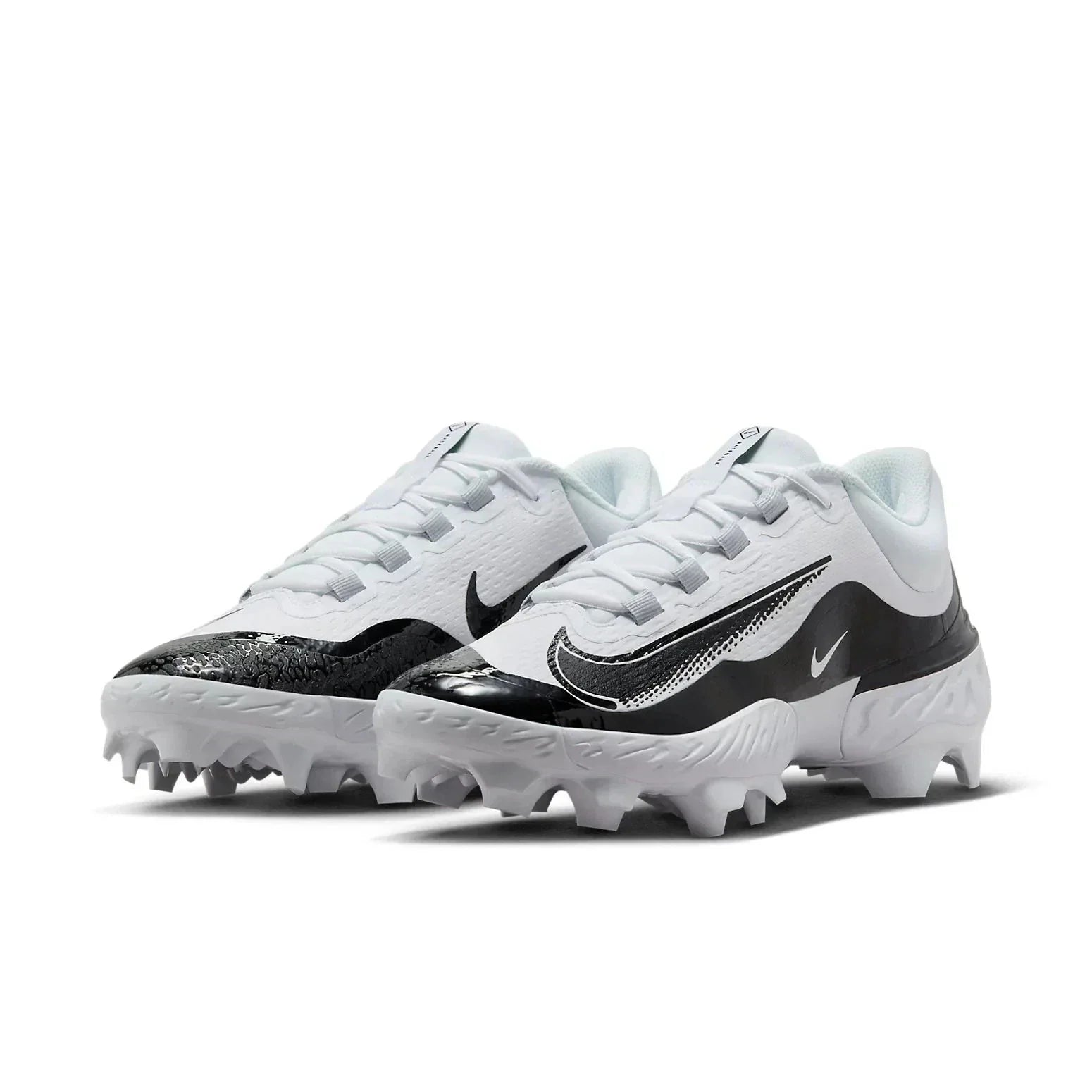 Nike Alpha Huarache EliteLow MCS Men'sWhite Black Baseball Cleats LIQ1206