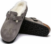 Women's Boston Shearling Clogs In Stone Coin