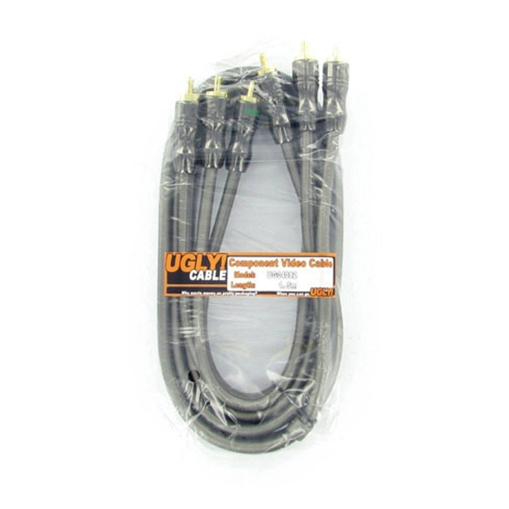 1.5m Ugly Premium Component RGB Video Cable 3 RCA 75 Ohm Shielded OFC Gold Plated